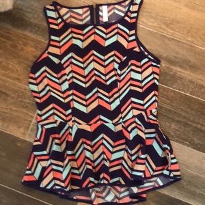 NWT colorful peplum top